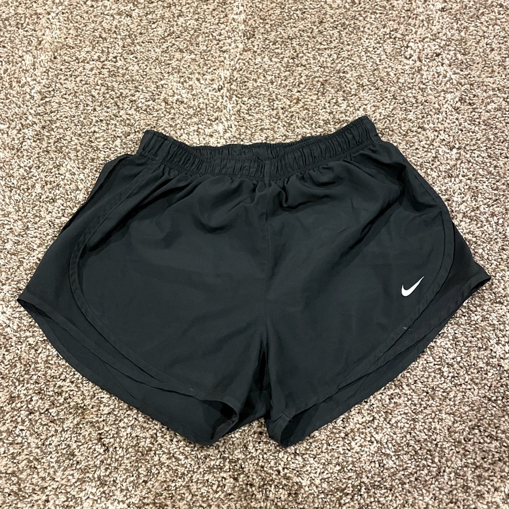 Solid black womens Nike running shorts